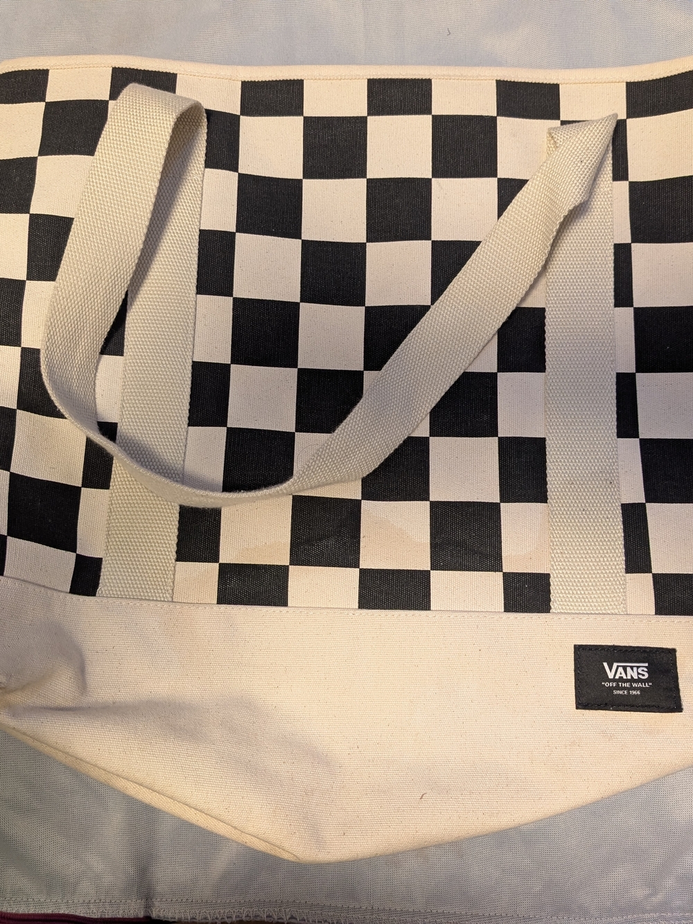 Vans Black & Cream Checkerboard Canvas Tote
